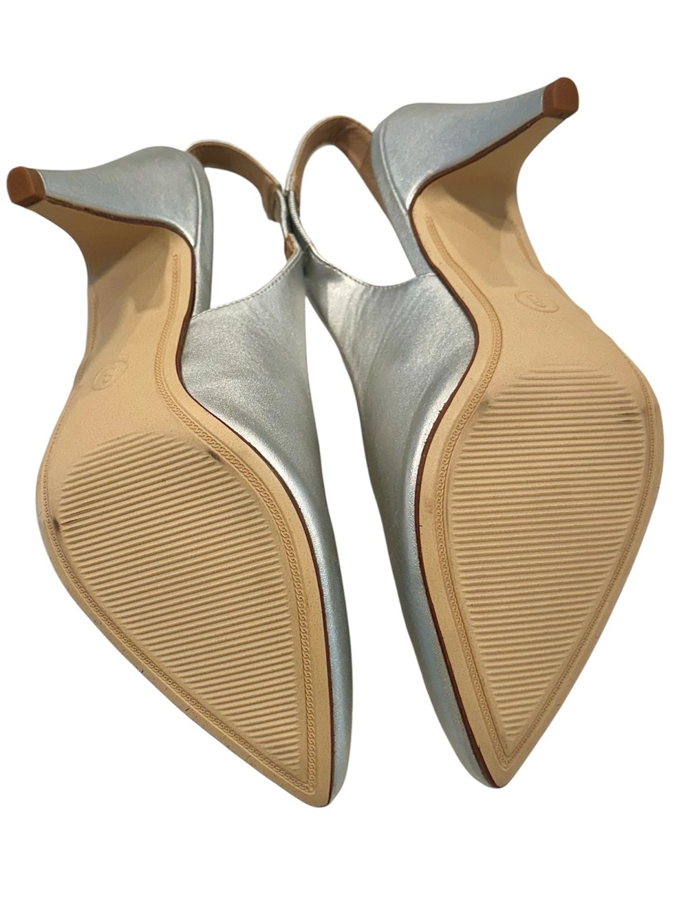 NEW a new day Silver Pointed-Toe Slingback High Heel Pumps - Size: 8 - Picture 5 of 9